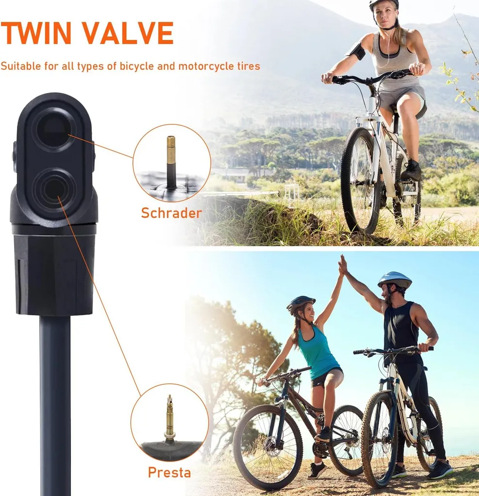 Pompe à vélo verticale universelle manuelle avec aiguille de gonflage