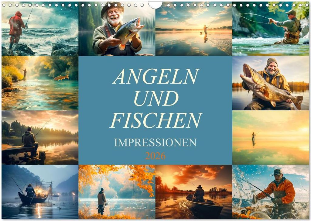 Angeln und Fischen Impressionen (Wandkalender 2026 DIN A3 quer), CALVENDO Monatskalender