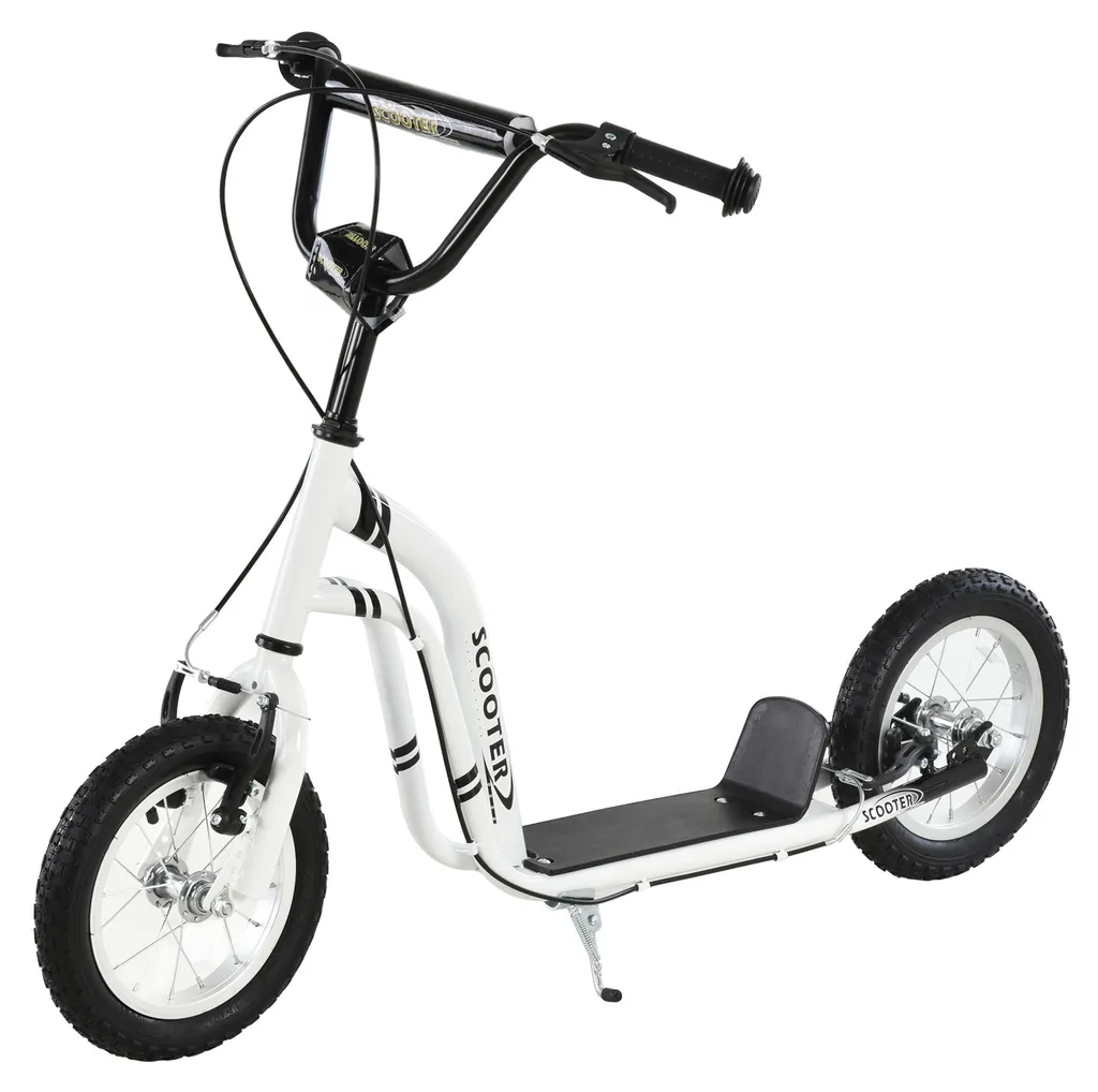 Trottinette loisirs enfant 12 pouces pour chemins et ville blanc