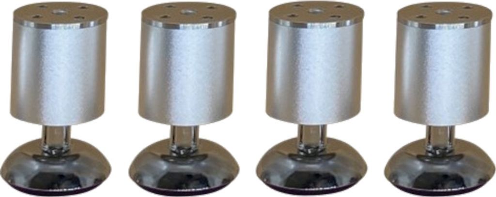 HOOZ 4er Set Möbelfuß Aluminium Matt 8cm - höhenverstellbar