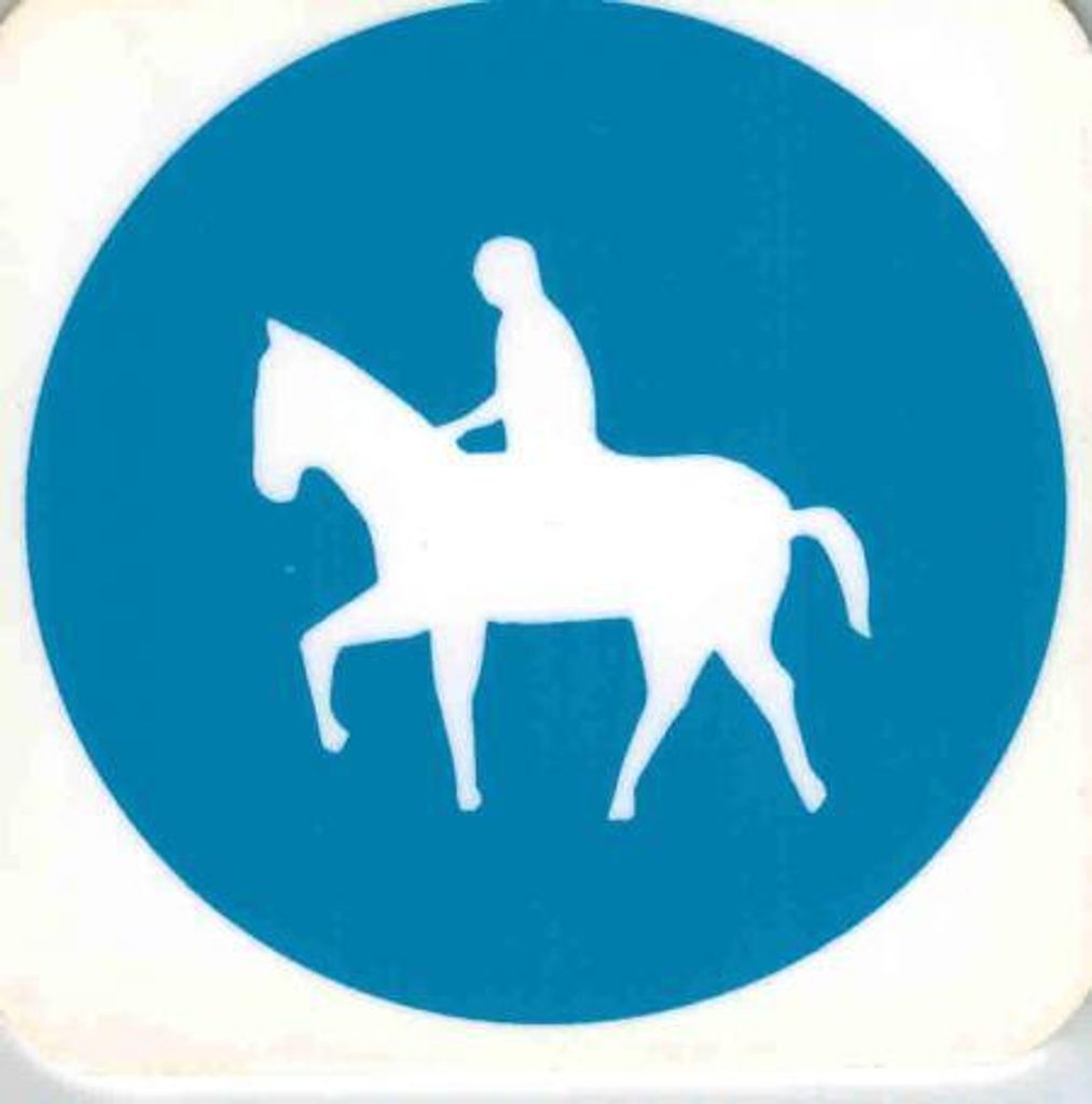 Schild - Pferd mit Reiter - Gr. 8x8cm - 308014 - Tiere Verkehrsschild
