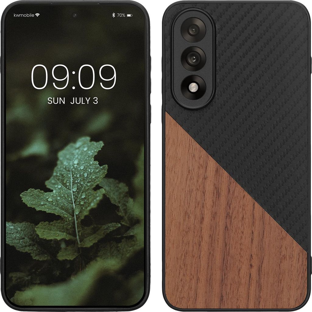 kwmobile Hülle kompatibel mit OnePlus Nord 5 - Handyhülle - Handy Schutzhülle - Smartphone Cover - Dunkelbraun Schwarz