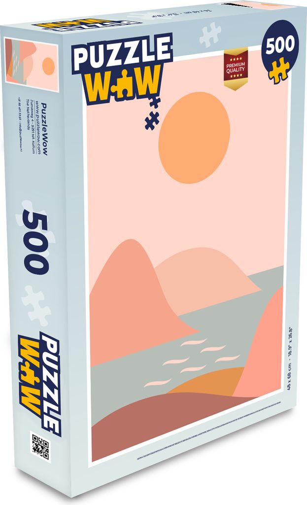MuchoWow Puzzle 500 Teile Abstrakt - Sonne - Meer - Retro - Denken - Spiel - Toy