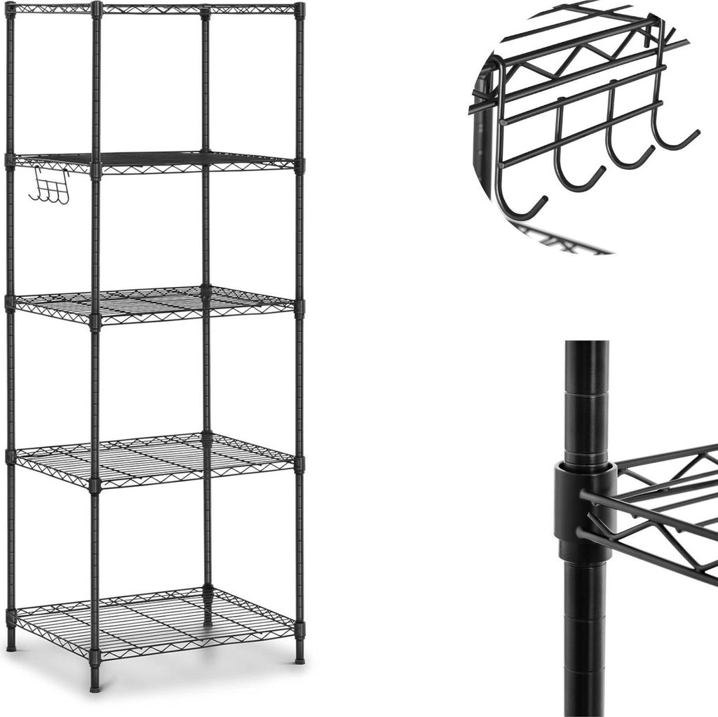Regał Magazynowy Druciany Ażurowy 5 Półek 55 X 44.5 X 150 Zdjęcie produktu 
