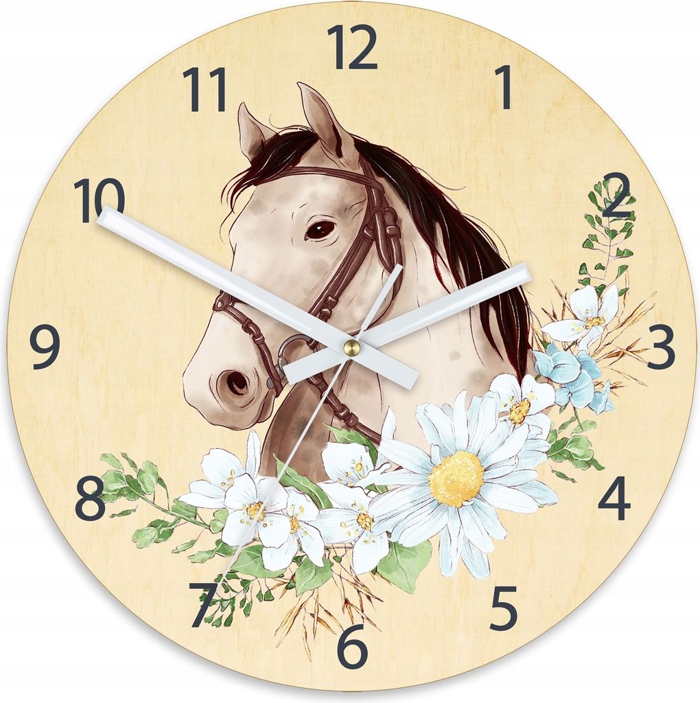 ModernClock, Wanduhr, Wanduhr für Kinder, Pferd, stille Produktbild 