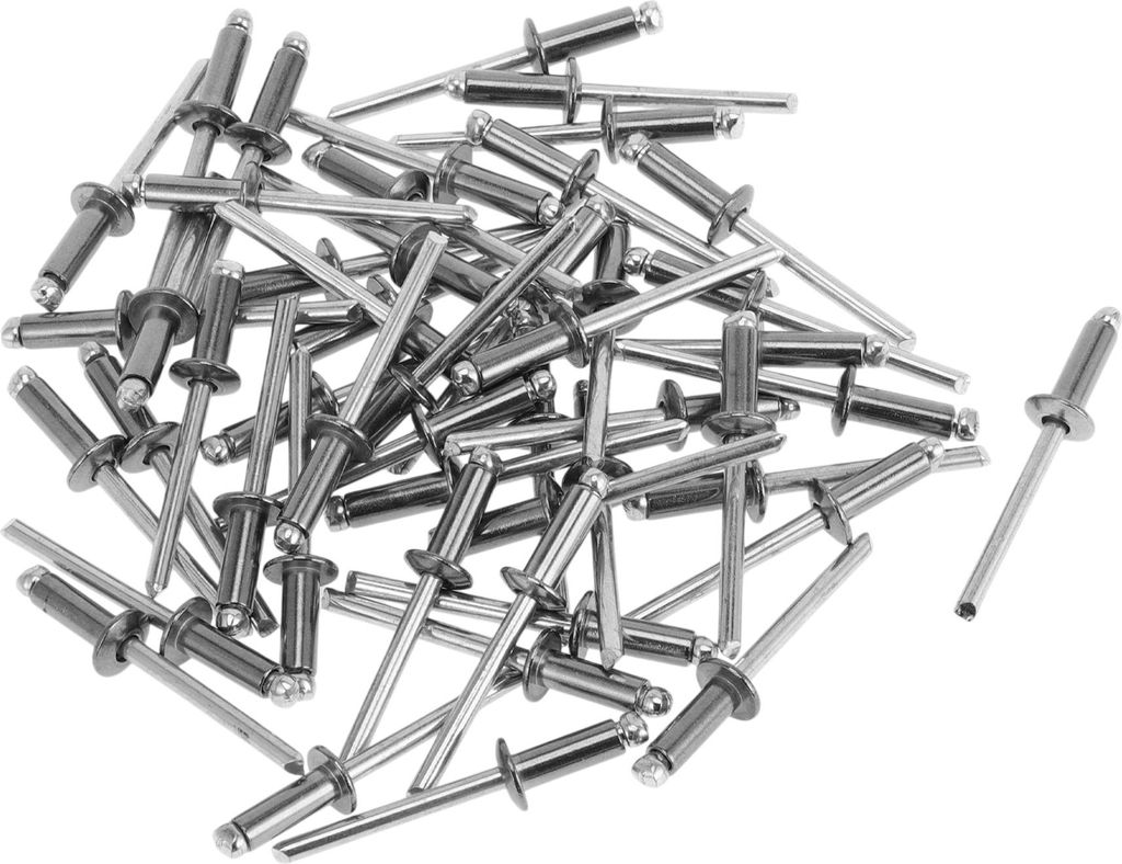 Kuppelkopf Große Flansch Blindnieten 5mm Griffdurchmesser 13mm Grifflänge 9.35mm Flanschdurchmesser Edelstahl Kohlenstoffstahl Silberfarben 50 St.