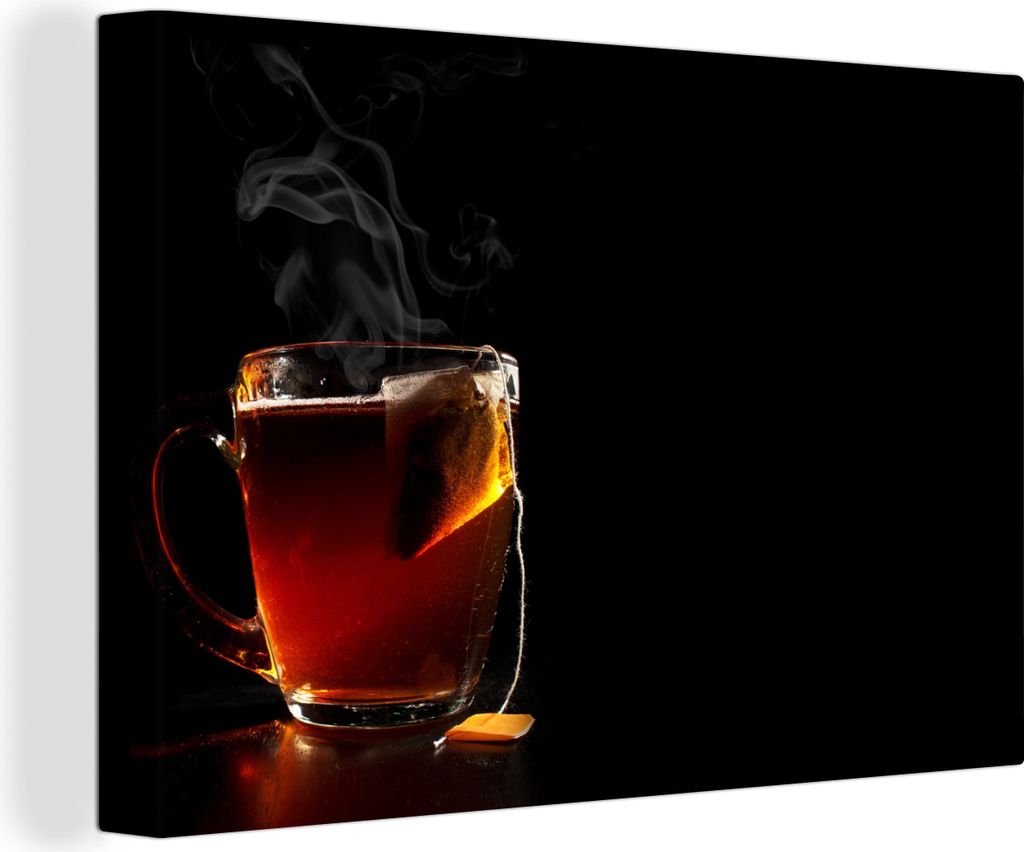 OneMillionCanvasses - Leinwandbilder - 150x100 cm, Tee - Schwarz - Trinken, Wandbilder Kunstdruck Wanddekoration - Foto auf Leinwand - Gemälde a...
