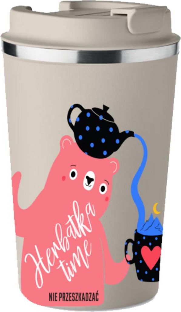 Premium Thermobecher mit Aufdruck TEA TIME für Tee 350 ml KT_075