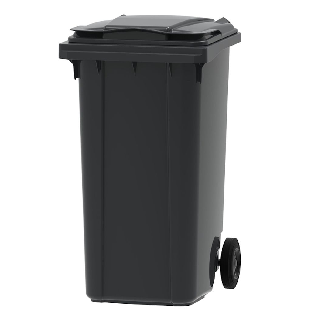 PROREGAL Premium 2-Rad-Mülltonne MGB | 240 Liter, HxBxT 107,9x58,3x73,7cm | HDPE-Kunststoff | Grau