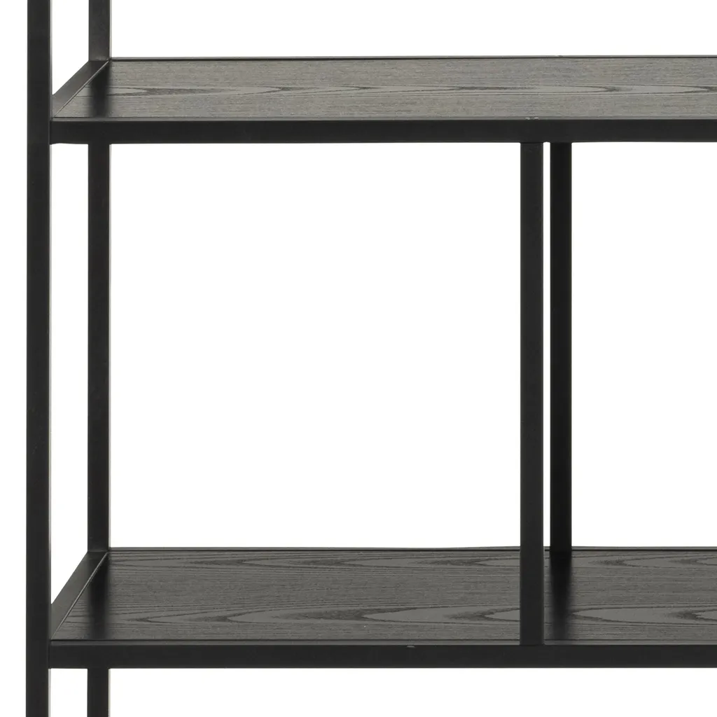 Étagère Sea noire 6 compartiments - Rangement robuste au design compact