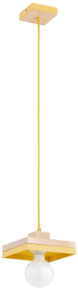 Suspension Design Bois Jaune MIKO pour Éclairer un Intérieur Sombre