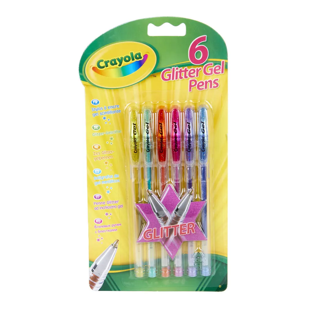 Crayons gel pailletés Crayola x6 pour dessins et coloriages brillants