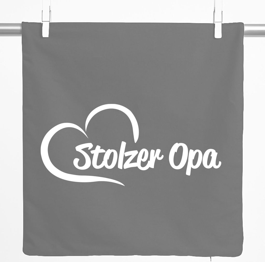 Huuraa Kissenbezug Stolzer Opa Herz 40x40cm Steel Grey Baumwolle Dekokissenbezug Geschenkidee