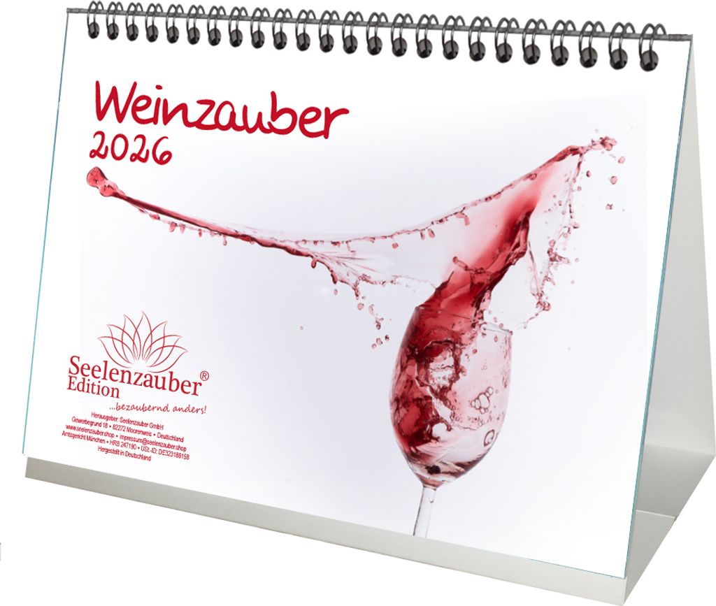 Weinzauber DIN A5 Tischkalender für 2026 Wein und Weinberge - Seelenzauber