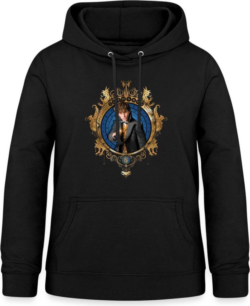 Spreadshirt Phantastische Tierwesen Magizoologe Newt Scamander Damen Hoodie, M, Schwarz