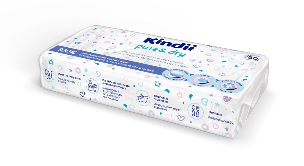 Kindii Pure & Soft suche chusteczki dla niemowląt Zdjęcie produktu 