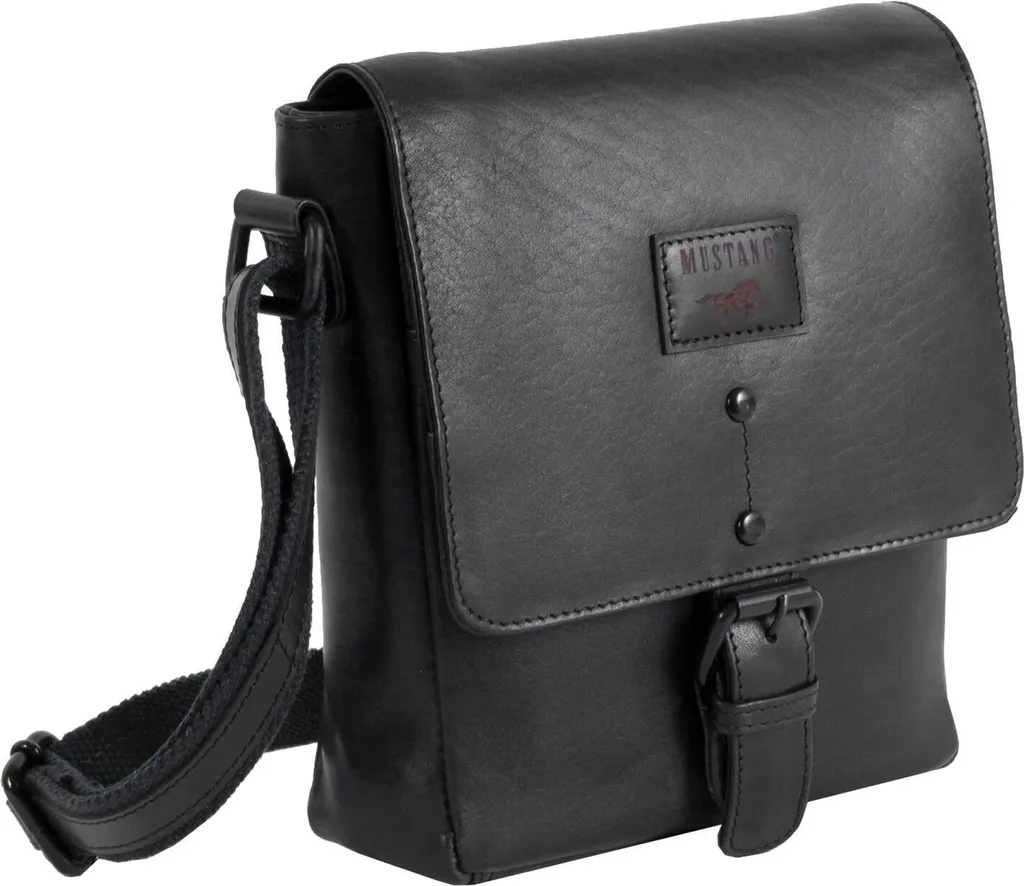 MUSTANG Natal Malta Borsa a Tracolla in Vera Pelle Nera | Shop Online