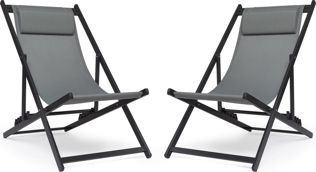 Mondeer Lot de 2 chaises longues de jardin pliables avec Image du produit 