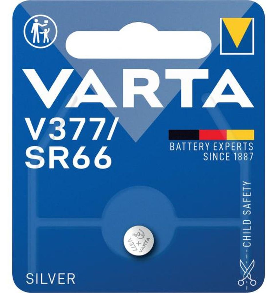 Pile bouton Varta, V377/SR66, 24 mAh, blister de 1