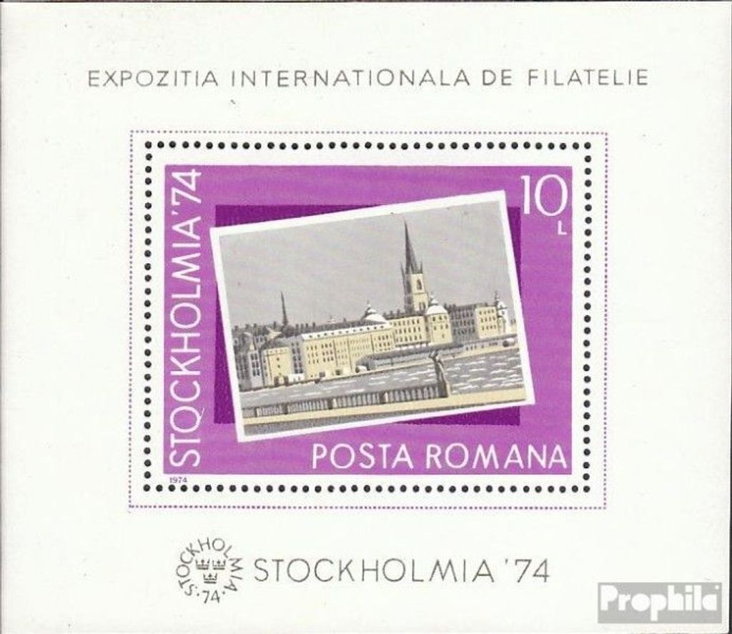 Briefmarken Rumänien 1974 Mi Block116 (kompl.Ausg.) postfrisch Briefmarkenausstellung