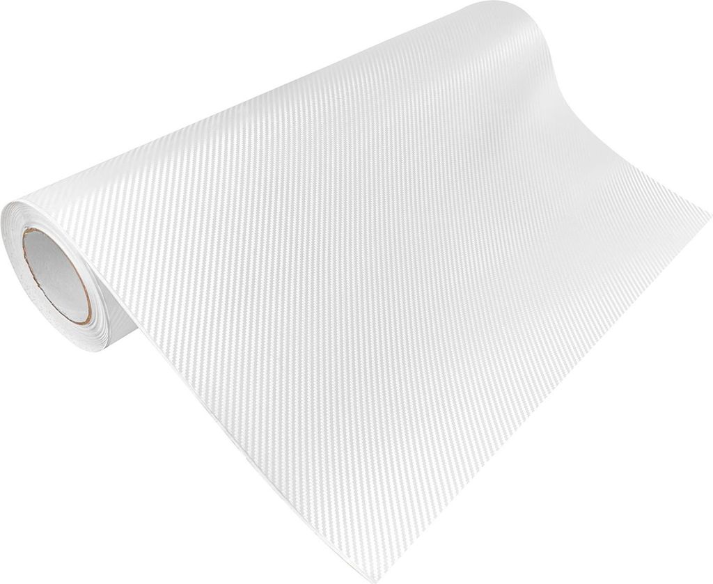 Carbon Folie 75x100 cm - Carbon 3D Weiß - Carbonfolie matt mit Luftkanal-Kleber – leicht anzubringen - Klebefolie Möbel selbstklebend für Küc...