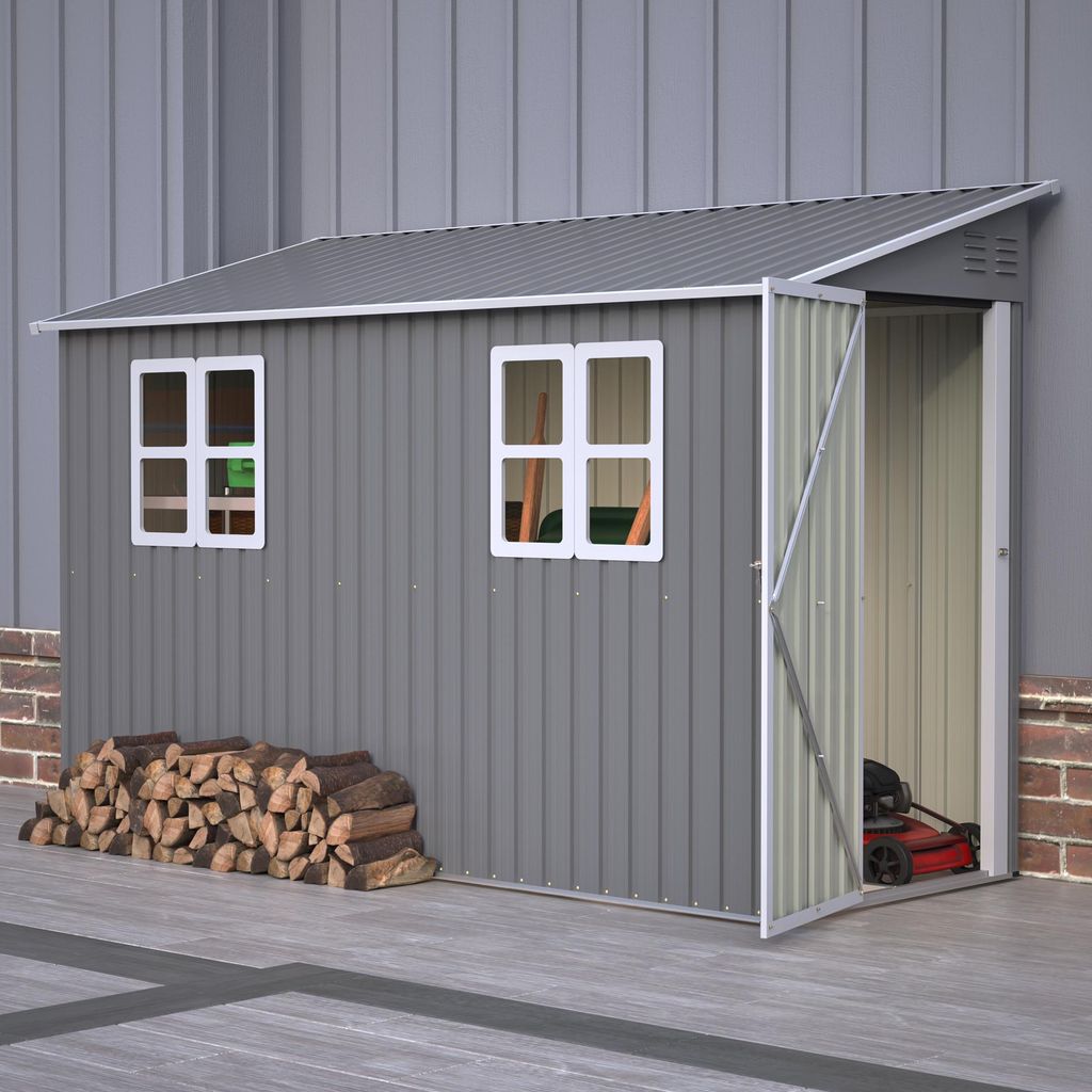 4x10 Fuß Schwerlast Metallschuppen mit Boden-Kit Produktbild 
