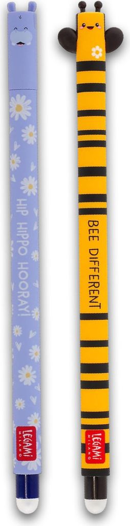 LEGAMI 2er Set Gel Stift BEE Biene und Hippo Nilpferd Produktbild 