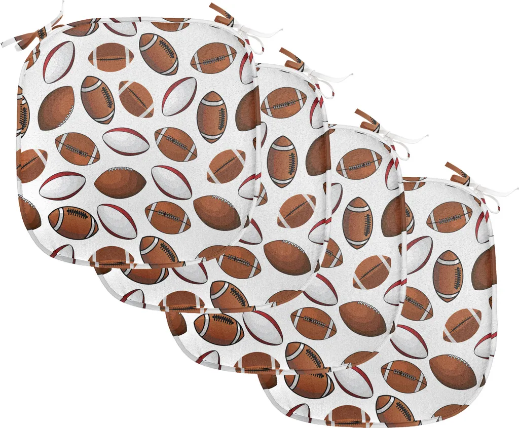 ABAKUHAUS Lot de 4 Coussins de Chaise Football Américain 40x40cm Caramel