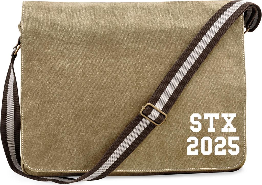 Huuraa Umhängetasche STX 2025 Abschluss Dänemark 14 Liter Sahara Canvas Laptoptasche Geschenkidee