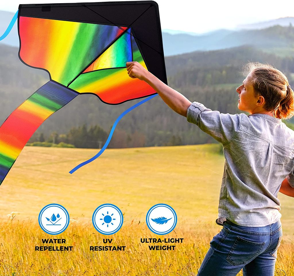 Kinder-Flugdrachen Rainbow Kite drachenfliegen Flugzeug Spielzeug Drachen 100M 