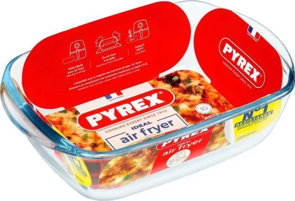 Stampo per friggitrice ad aria, PYREX, rettangolare, vetro borosilicato, 23 x 15 cm