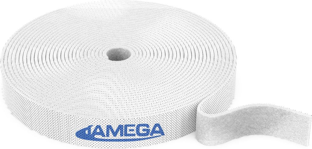 Klett-Kabelbinder Klettband Rolle wiederverwendbar Klettverschluss Weiß, 5m