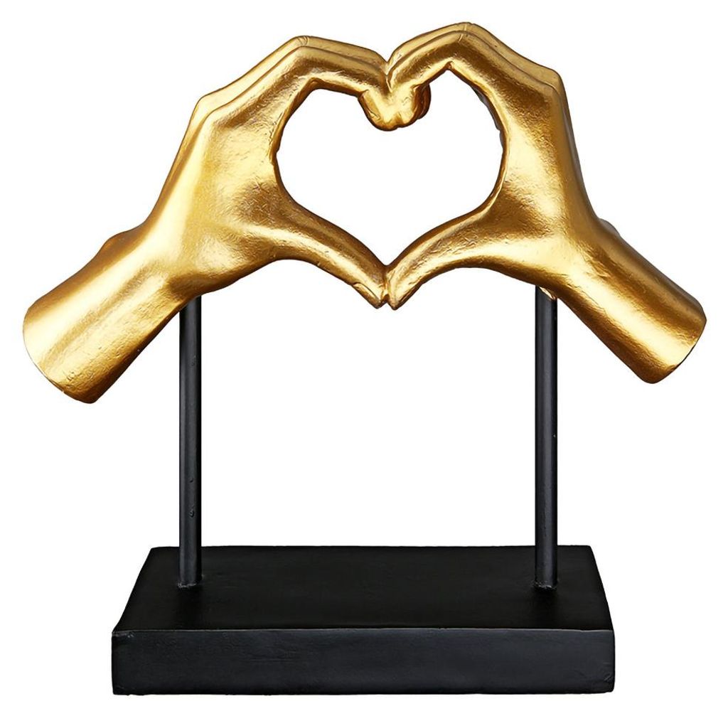 Gilde Skulptur, Herz, "Amour", Händemotiv, Kunstharz, Produktbild 