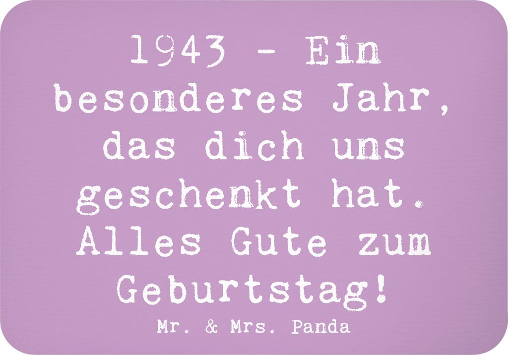Mr. & Mrs. Panda magnet Spruch 1943 Geburtstag - Lavendeltraum - Geschenk, Geburtstagsgeschenk, Kühlschrankmagnet, Geburtsjahr, haftmagnet, Happy ...