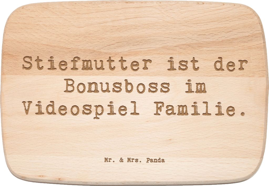 Mr. & Mrs. Panda Holzbrett Spruch Stiefmutter Bonusboss - Transparent - Geschenk, Geburtstage, Holzbrettchen, Weihnachten, Liebe für, Videospiel, ...