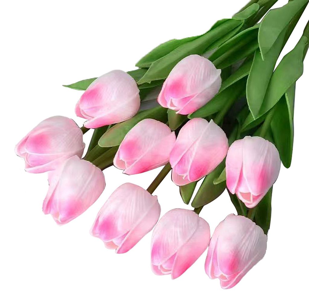 6 künstliche Tulpen, täuschend echt wirkend, aus PolyurethanKunstleder, Tulpenstrauß, Kunstblumenarrangement für Zuhause, Zimmer, Büro, Party,...