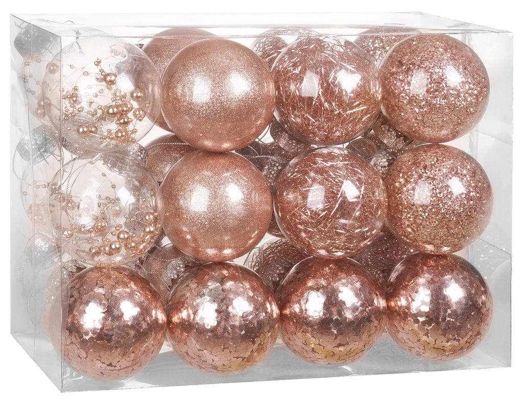 CASARIA® Christbaumkugeln 24tlg Ø6cm Kunststoff individuell Produktbild 