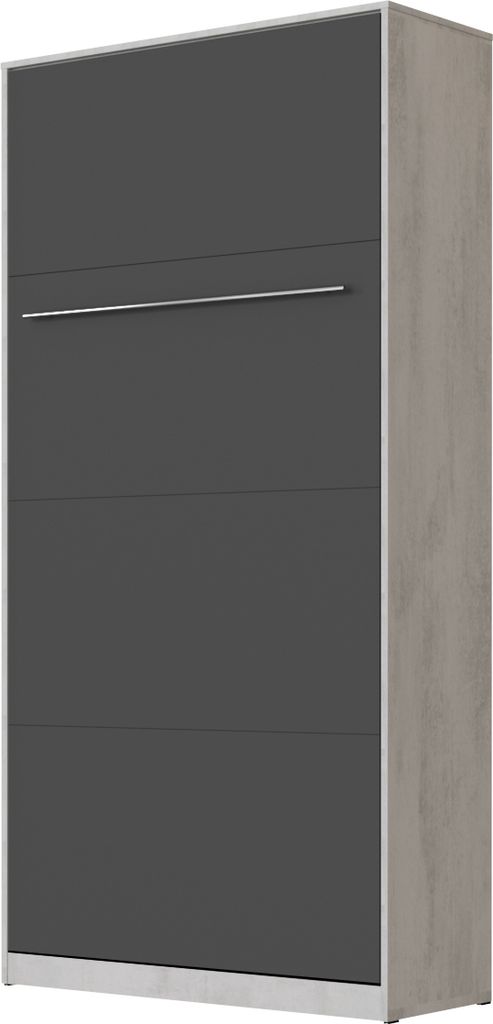 SMARTBett Schrankbett Standard Beton/Anthrazit 90 Vertikal