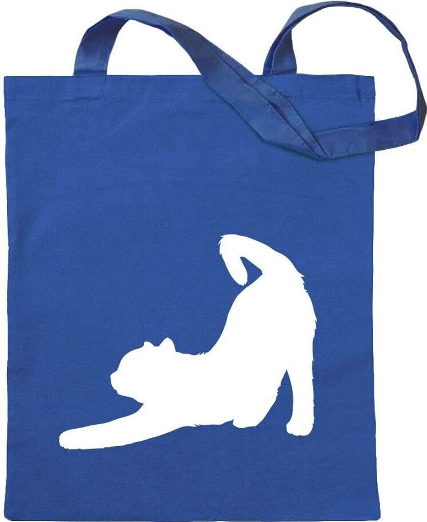 Kiwistar - Baumwolltasche - royalblau - Hauskatze Haustier - Tragetasche Stoffbeutel Umhängetasche Langer Henkel