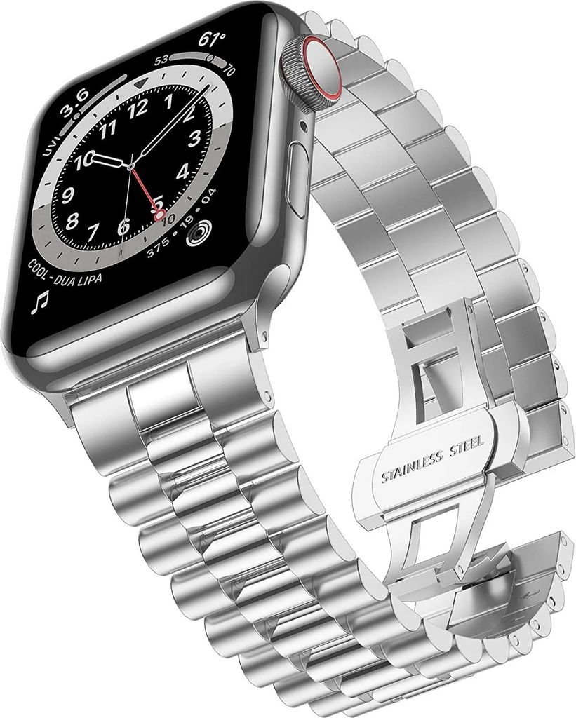 Strap-it Apple Watch Presidential Stahlband (Silber) Produktbild 