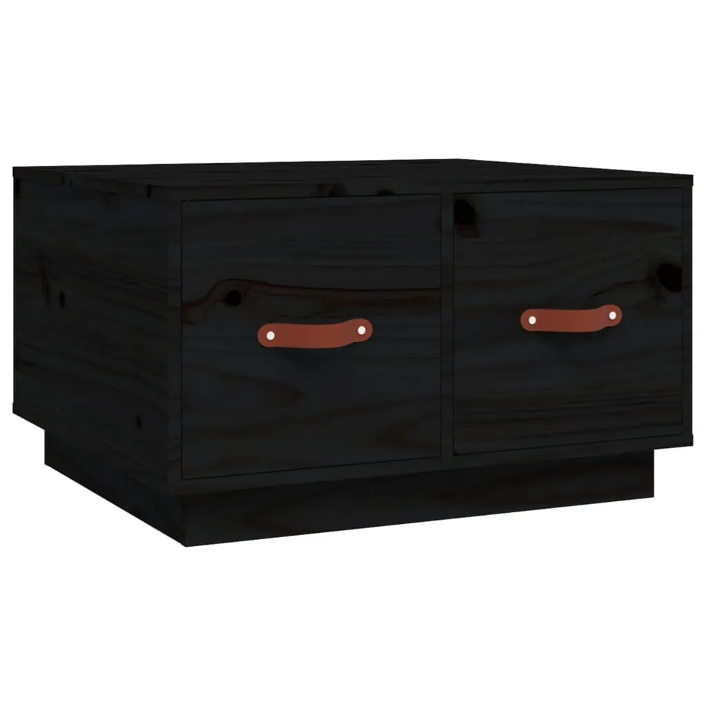 SYFAX™ Luxury Coffee Table Nero 60x53x35 cm - Legno Massello