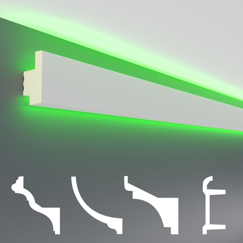 HEXIM LED Stuckleisten Sparpakete - Indirekte Beleuchtung mit Deckenleisten aus PU, leicht & lichtundurchlässig- (30m LED-18) Zierleisten Zubehör...