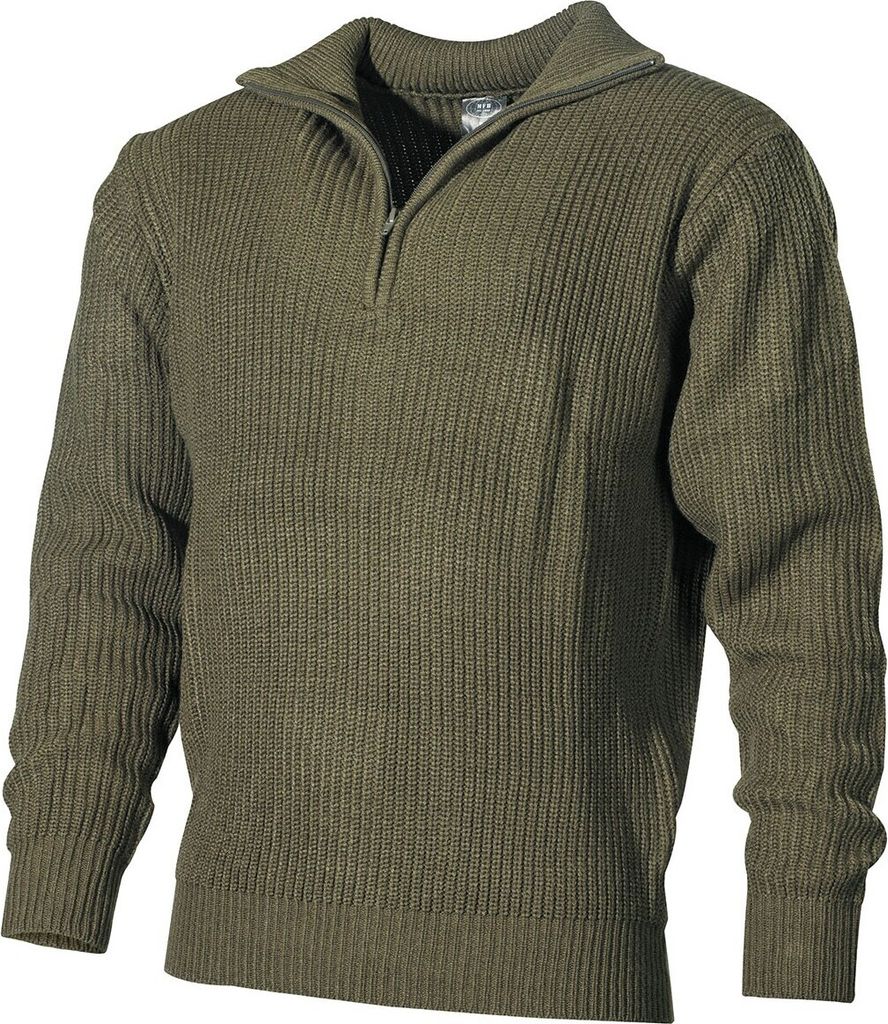 MFH Isländer Pullover, Troyer,oliv, mit Reißverschluß Produktbild 