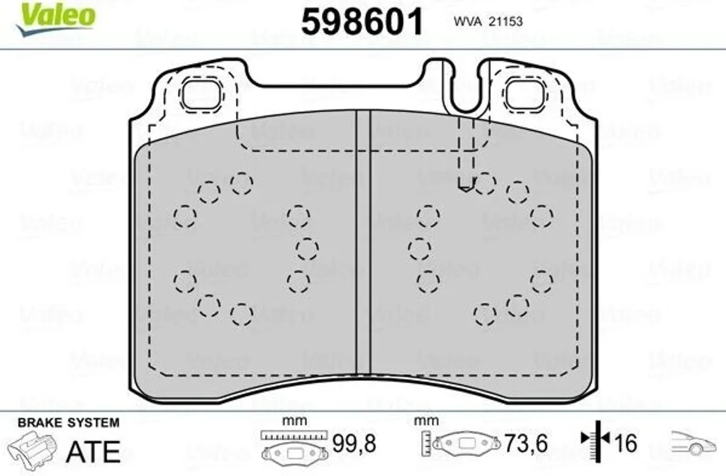 Plaquettes Valeo 598601 : Stopper les bruits de freinage Mercedes W124