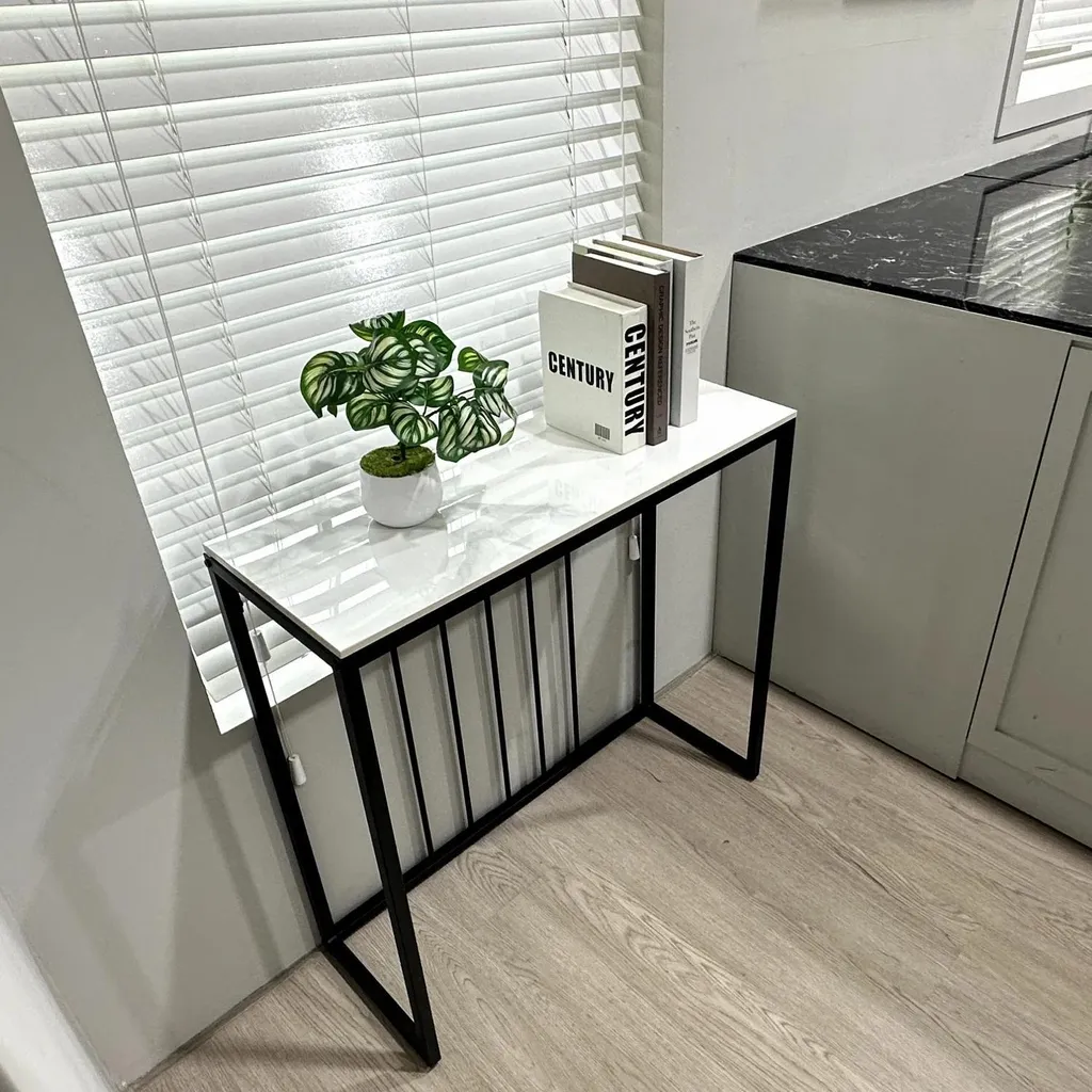 Consolle Ingresso Ferro Bianco Avorio 80x30x78,5 | Arredo Moderno
