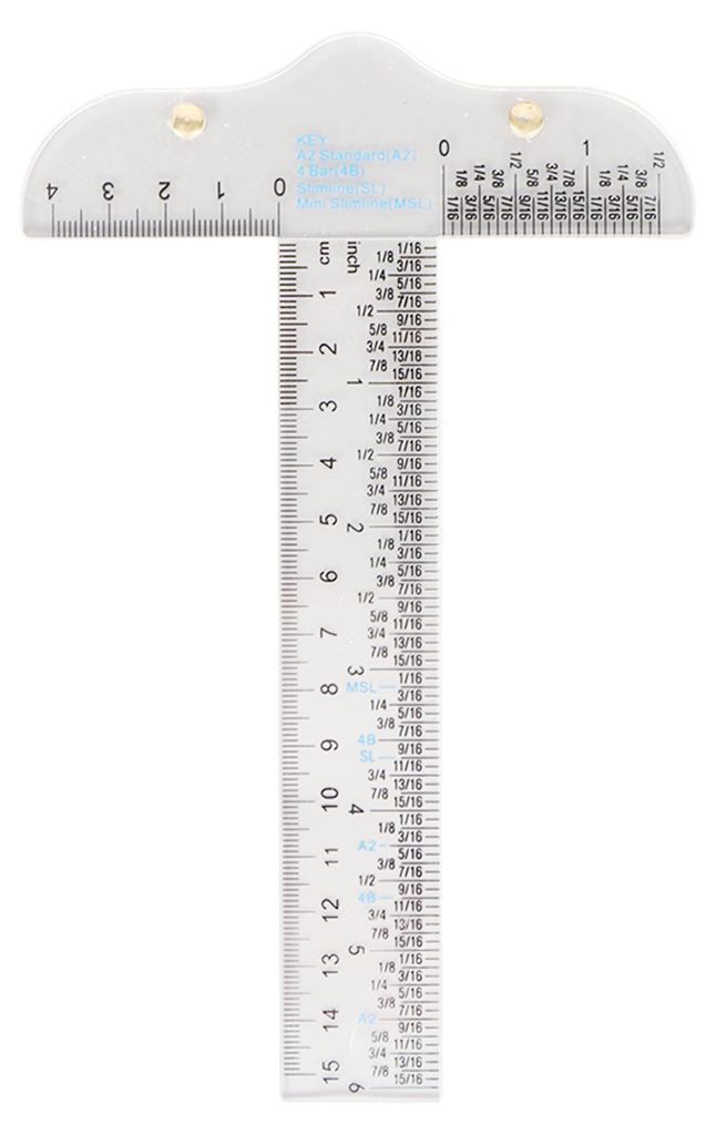 T-Lineal mit Zoll- und Zentimeter-Skala, transparentes Acryl, tragbar, multifunktionales Zeichenlineal für Kunst, Einrahmung und Bastelarbeiten