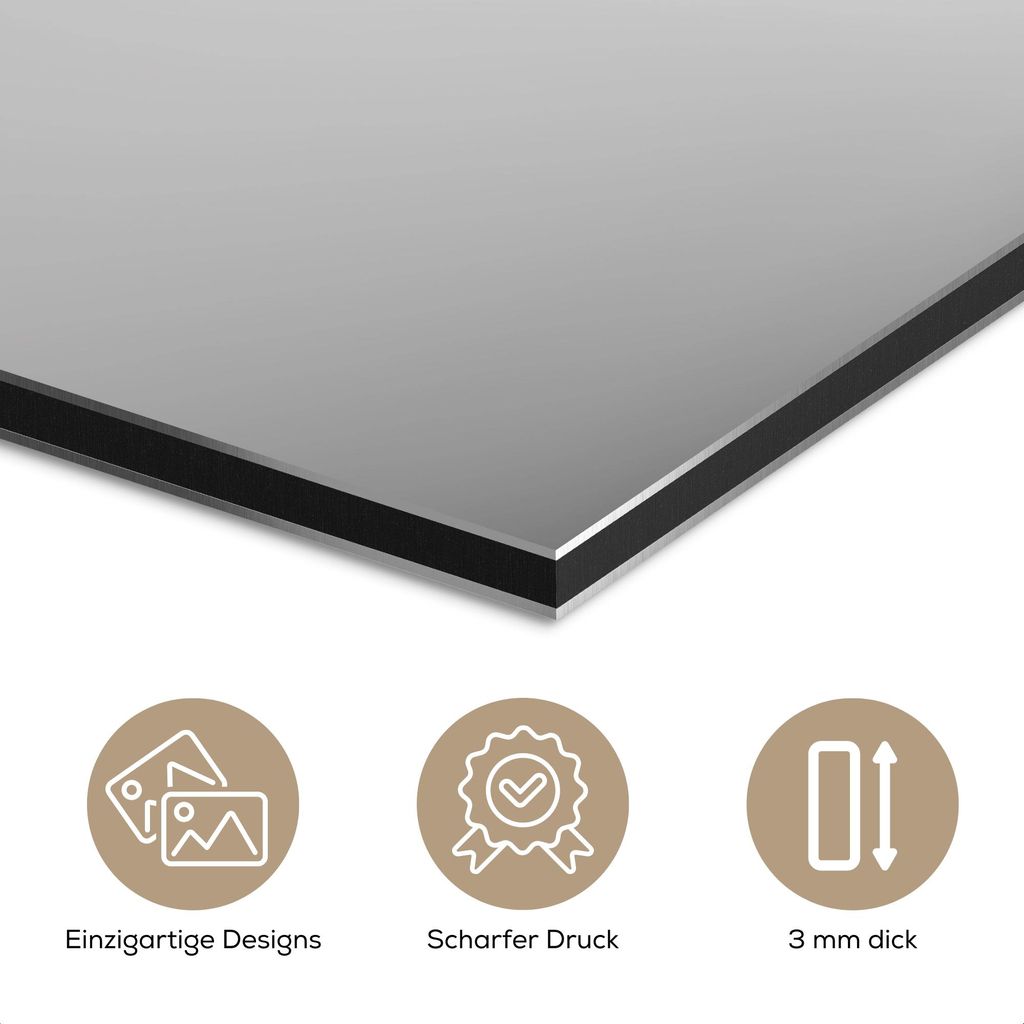 MuchoWow Wanddekoration Metall Metallbild Wandkunst 120x60 cm Sonnenbrille - Dalmatiner - Weinglas - Zunge MuchoWow Aluminium Gemälde - Metalbilder