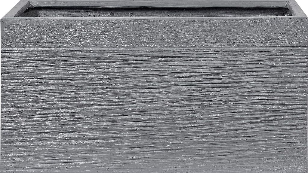 BELIANI Blumentopf Grau 60x29x30 cm Lehm-Faser-Mischung und Glasfaser Rechteckig Modernes Design Garten Terrasse Balkon Ausstattung Accessories Deko