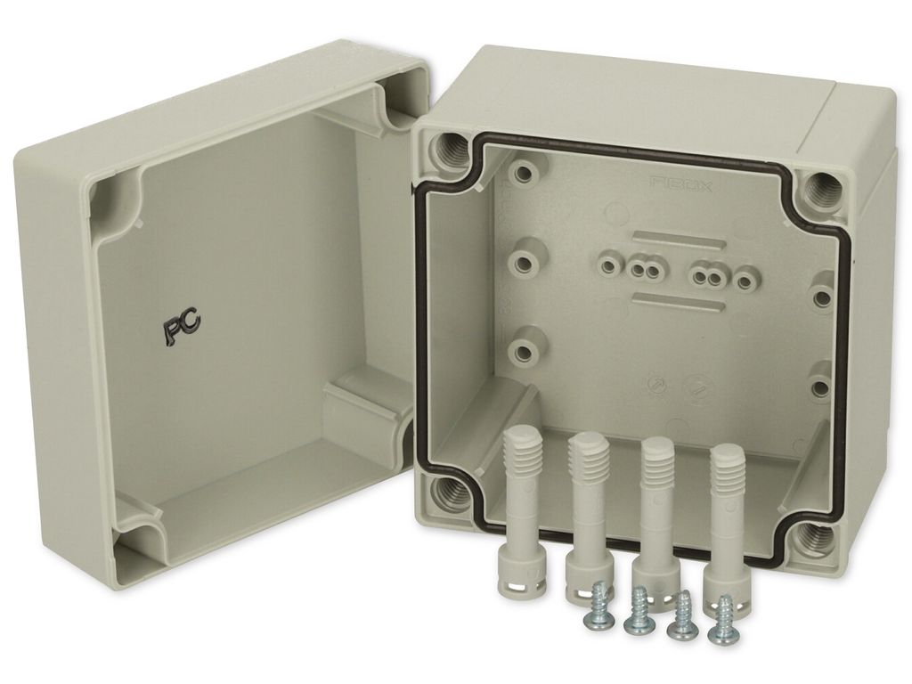 FIBOX Gehäuse mit Dichtung und Deckel, Serie: MNX ohne metrischen Vorprägungen, Werkstoff Gehäuse