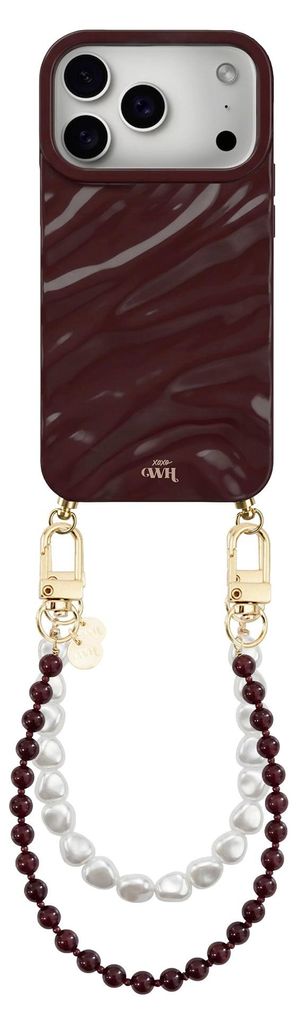 Glaze Cord Hülle - Burgundy Muse & Pearls - Kompatibel mit iPhone 17 Pro